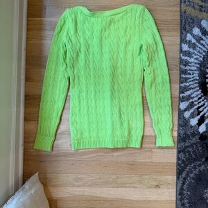 Ralph Lauren Vibrant Green Cable Knit Sweater